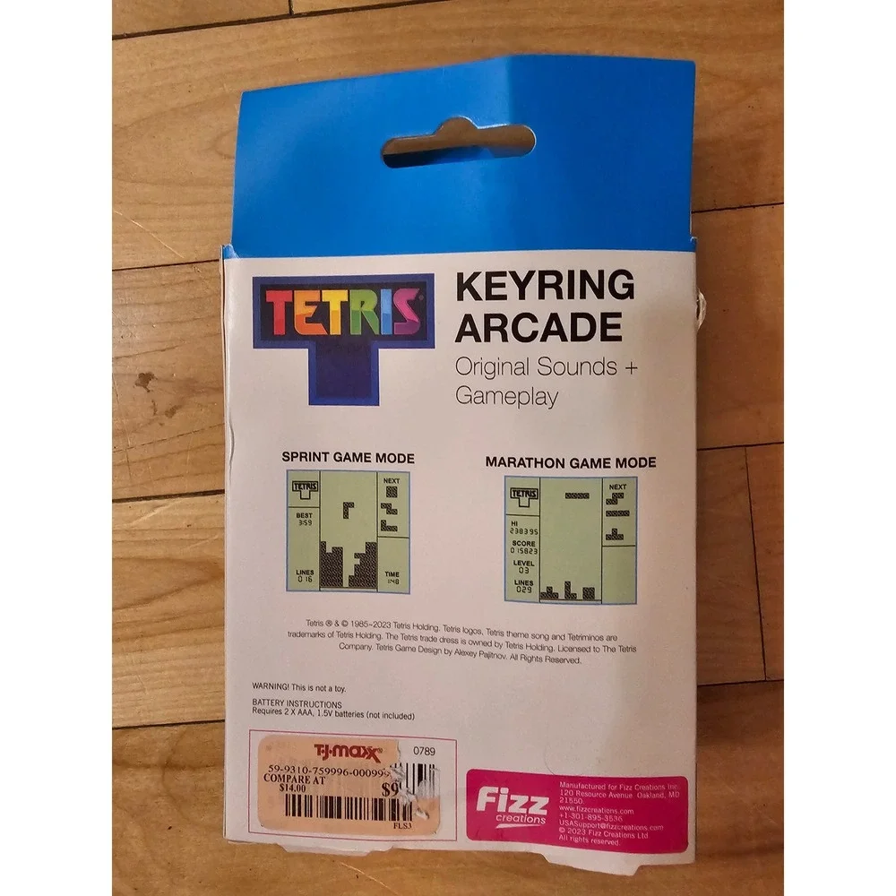 Tetris Keyring Arcade Mini Handheld Game Fizz Creations Retro Keychain Console
